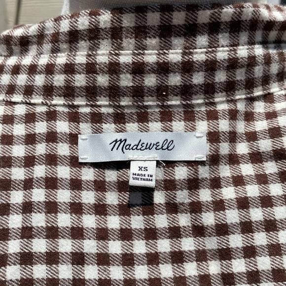 Madewell Flannel Tie Front Shirt In Gingham Check - Picture 12 of 13